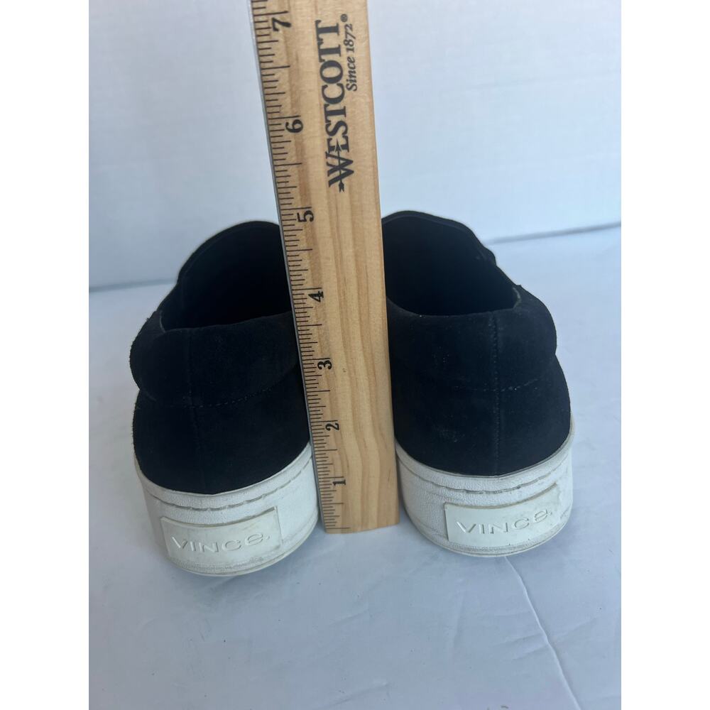 Vince Warren Black Suede White Platform Round Toe Slip On‎ Skate Sneaker Shoes 7 - Picture 9 of 13